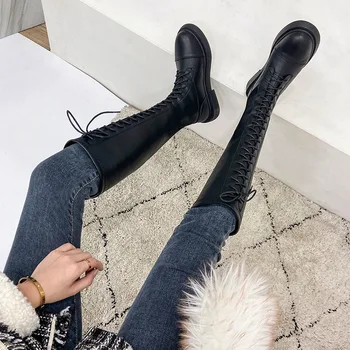 

Long boots women's knee-length riding boots 2020 new high boots riding boots leisure riding boots flat elastic boots fashion