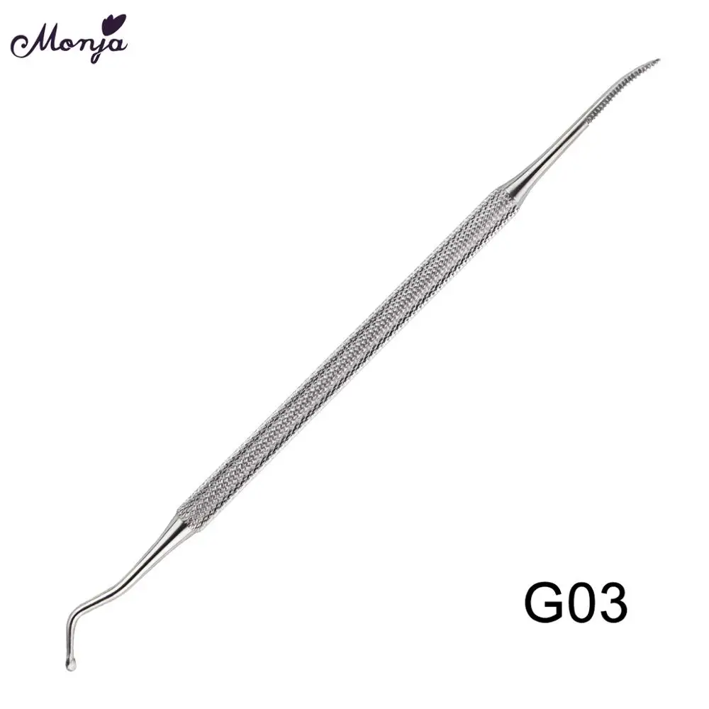 Monja Dual End Nail Toenails Lifter Stainless Steel Bunion Corrector Foot Cleaning Care Ingrown Hook Pedicure Tool