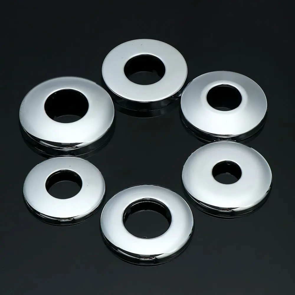 

Stainless Steel Shower Faucet Decorative Cover Chrome Finish Water Pipe Wall Covers Shower Kitchen Bathroom Accessories