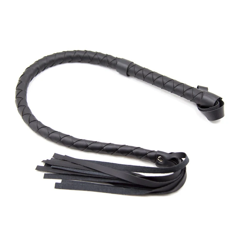 Black Bdsm PU Leather Whip Sex Toys for Women Couples