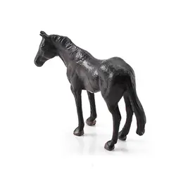 Realistic Mini Horse Figurine - Toy Animal for Kids, Cake Topper, or Home Decoration (Friesian Stallion)