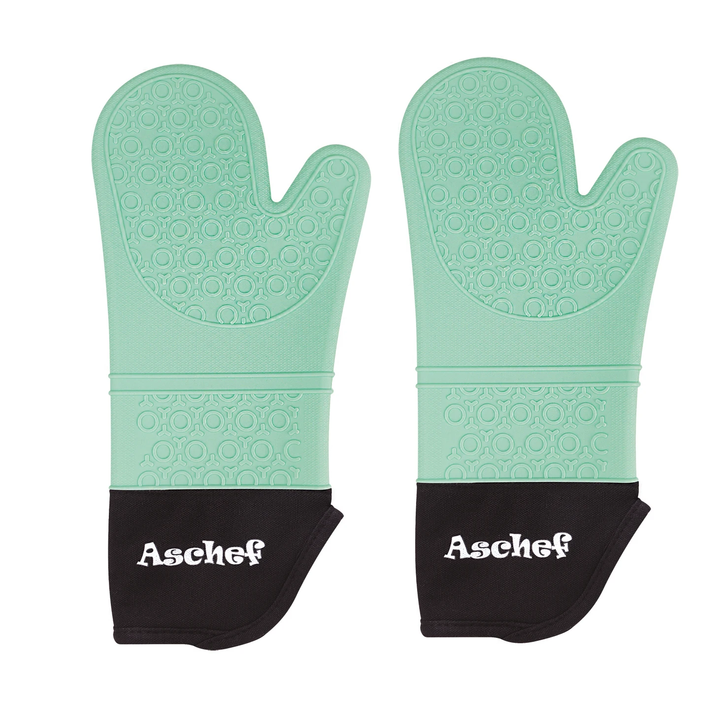 

Aschef Silicone Extra Long Oven Gloves 14.7 inches Heat Resistant 450 Degree with Cotton Lining Non Slip Kitchen cooking Mitts