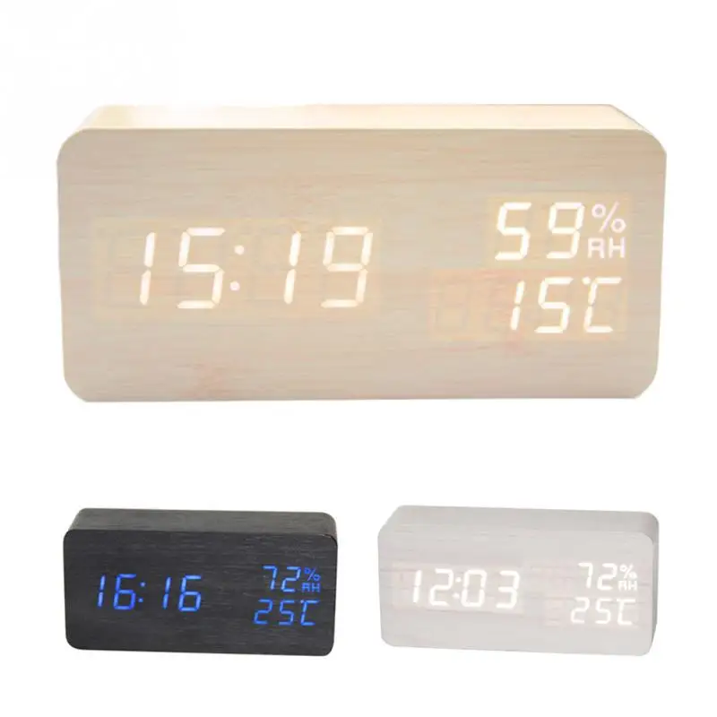 Электронный СВЕТОДИОДНЫЙ дисплей Настольный Будильник деревянная гостиная цифровой будильник часы для прикроватного столика гостиная кровать часы