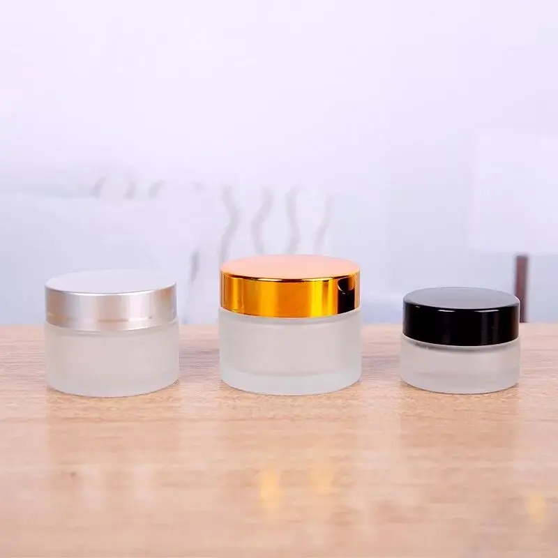 200pcs 50g Frosted Cosmetics Glass Jars Makeup Cream Cosmetic Beads Storage Pot Container Round Bottle Transparent Amber Case | Дом и сад