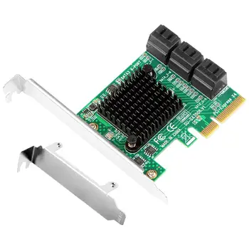 

Pci-e To SATA3.0 Expansion Card 6 Port SATA3.0 Riser Card 6G IPFS Hard Disk Expansion Card
