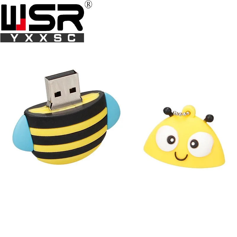 Флеш-накопитель USB 2,0 с мультипликационным принтом, 32 ГБ, 64 ГБ, 128 ГБ, Фокс, пингвин, пчела, Сова, карта памяти, 4 ГБ, 8 ГБ, 16 ГБ, высокая скорость, водонепроницаемый, лучший компьютерный подарок