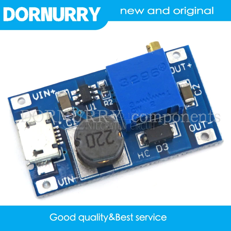 

1PCS Module 2A Boost Plate 2A Step DC-DC Adjustable Boost Up Module with MICRO USB 2V - 24V to 5V 9V 12V 28V MT3608 LM2577