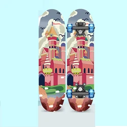 Maple Beginner Skateboard Fashion Adults Double Rocker Longboard Professional Kids Skate Patinetas De Skate 4 Wheel Board KC5HB