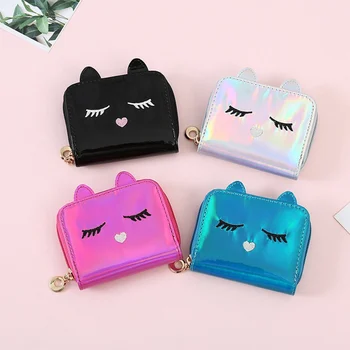 

1 PC Mini Cartoon Cat Coin Purses Women Girls Cute PU Leather Money Wallet Pocket Bag Female Coin Purse Dropship New Arrival