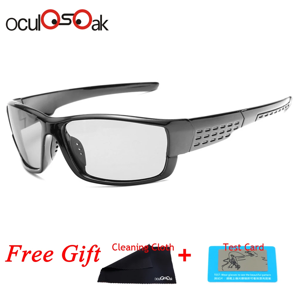 

Oculosoak Photochromic Sunglasses Men Polarized Chameleon Discoloration Sun Glasses For Men Fashion Square Driving Accessories