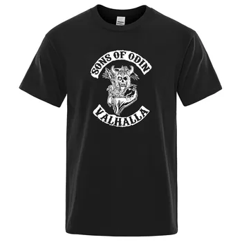 

T Shirts Sons Of Odin Valhalla Chapter T-Shirt Streetwear Awesome Tee Shirt Men Casual Tops Summer Cotton Tshirt