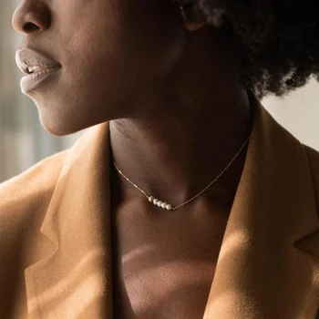 

Handmade Natural Pearl Necklace Pendants Gold Wrap Jewelry Colares Collier Femme Bohemian Kolye Women Necklace Chocker