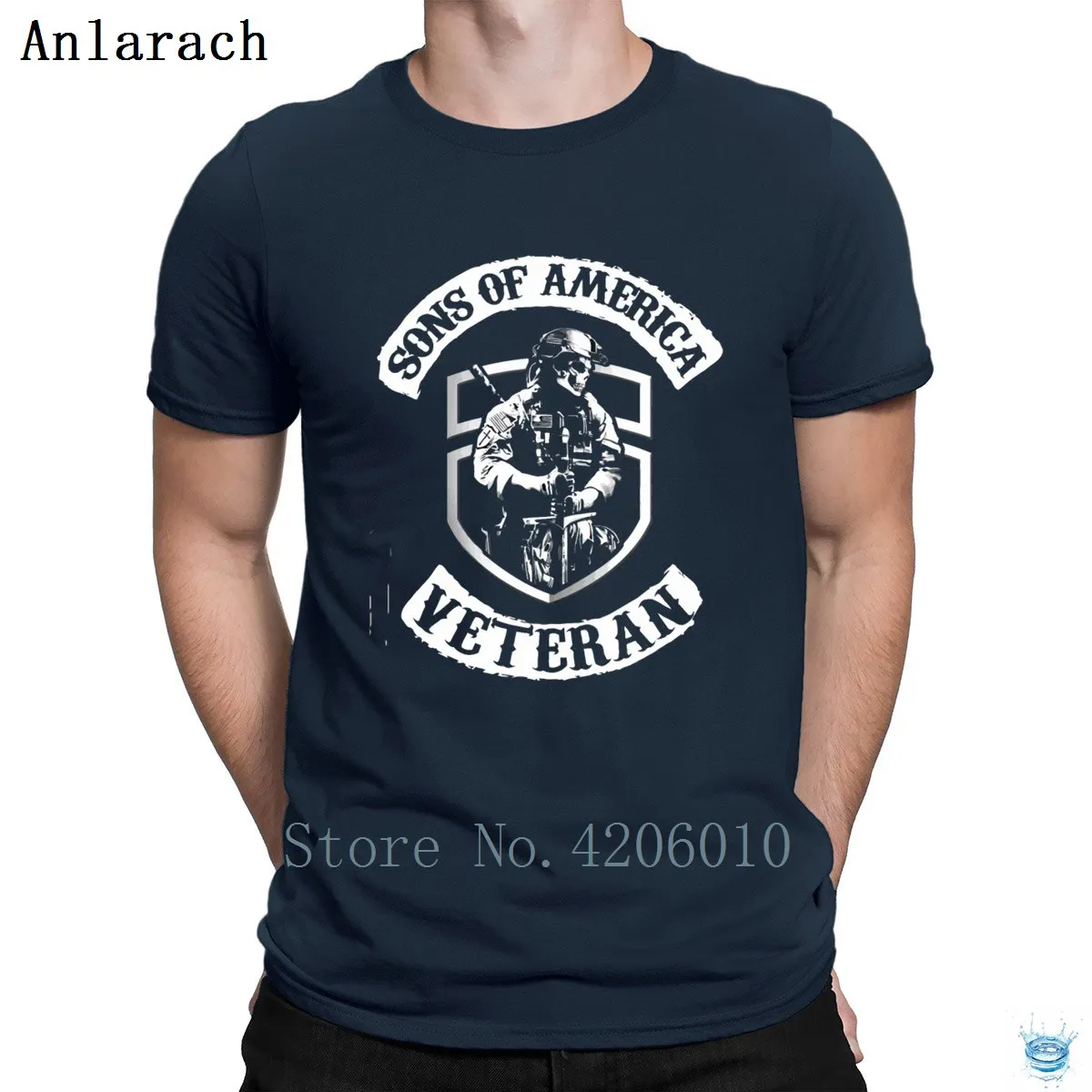 Футболка с надписью Son Of America Veteran Awesome Designing Comical Crew Neck для мужчин