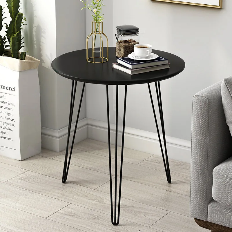 

Man Patriarch Northern European-Style Sofa Side Table Living Room Iron Table Simple Type Table Small round Table Balcony Small C