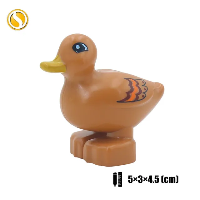 Original Big Size Assemble Building Blocks Accessory Toys For Children Compatible Big Size Animals Sets Zoo Bricks Baby Gifts Brown duck