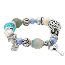 W015 BIGBING ювелирное изделие, модный браслет из натурального камня с кристаллами и замком для ключей, женский браслет, модный браслет, модное ювелирное изделие