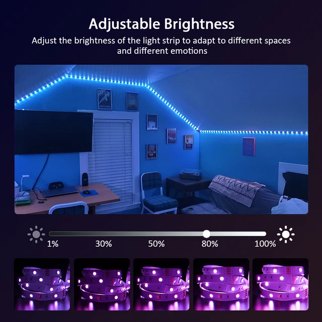 A+,LED Light Strip, Music Synchronized Color Changing RGB5050 ,Phone App Remote Control , LED Light Rope Christmas 6M 12M 15M - Image 4