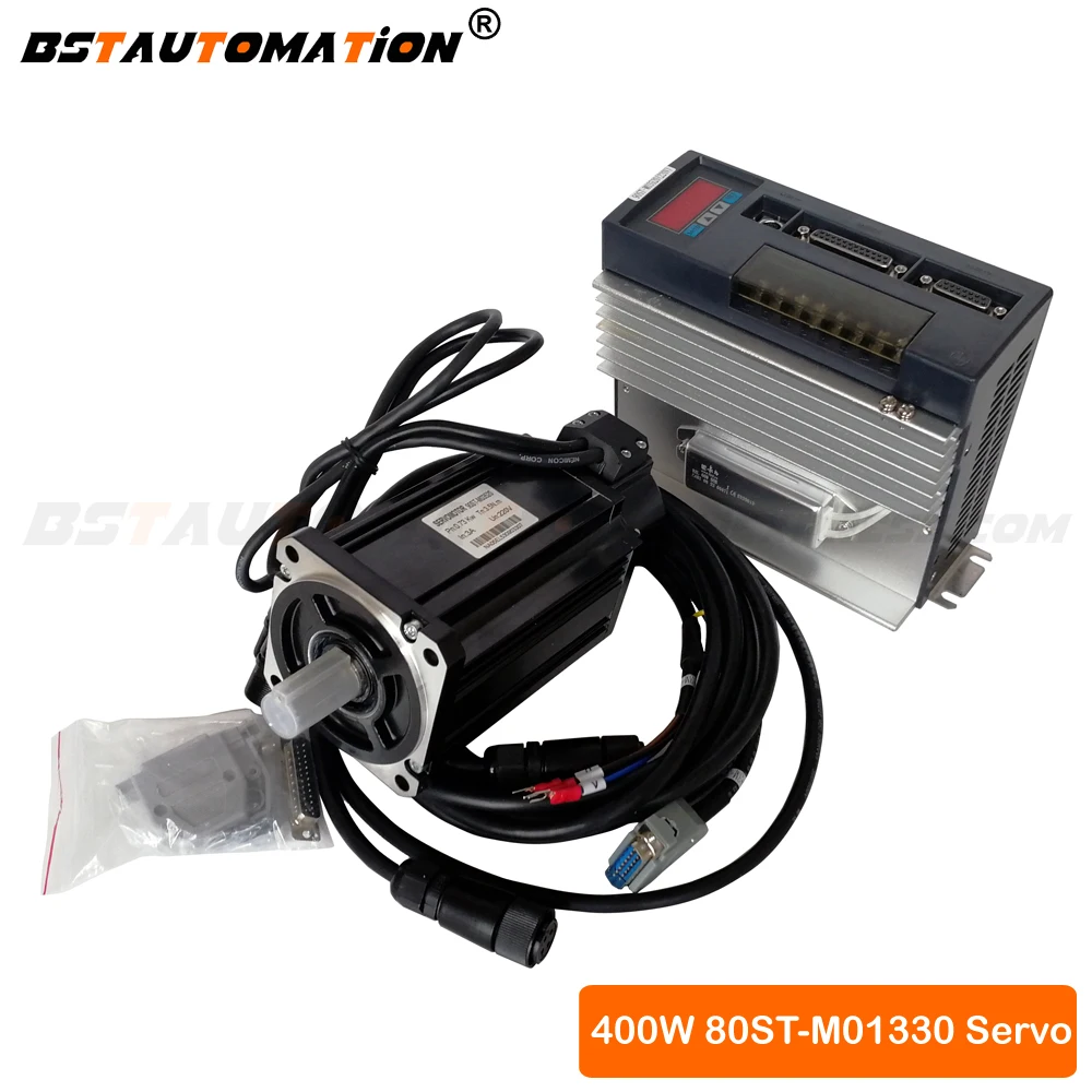 

80ST-M01330 1.27N.M 0.4KW Servo Motor 80ST AC Servo Motor 220V and Matched Servo Driver M01330 Servo Motor CNC Parts