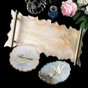 

Fruit Tray Mold Tea Tray Glue Mold Tray Silicone Mold Resin Glue Set Tray Coaster DIY Material Package