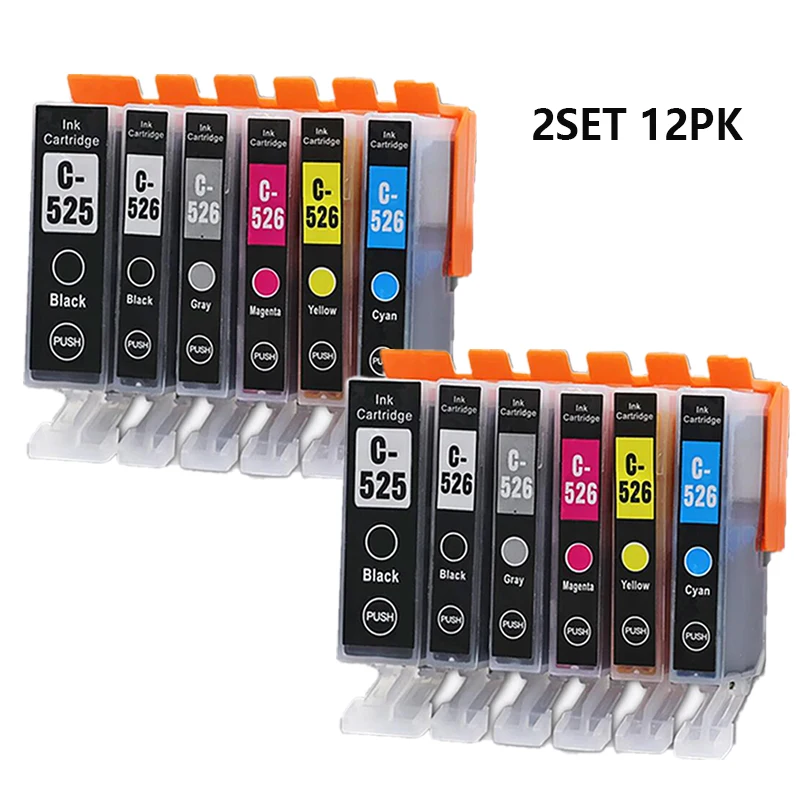 white ink printer 24PK PGI525 Ink Cartridge for Canon Pixma MG5150 MG5250 MG5350 MX885 MX895 MX715 IP4850 IP4950 Printer Cartridge PGI-525 CLI-526 ink cartridges for printers Ink Cartridges