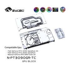 Bykski bloque de agua Gpu para Palit RTX 3090 GameRock OC/3090 MAXSUN, tarjeta TURBO JET GPU/placa trasera activa/radiador de cobre
