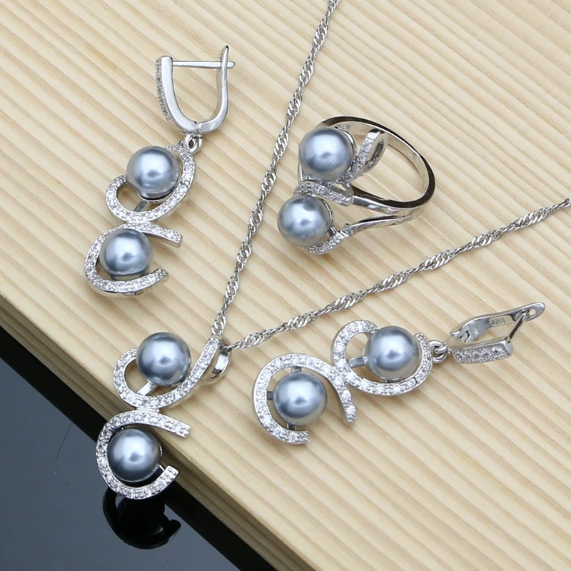 Boîte Cadeau Incluse Parure Bijoux Femme Argent 925 Perles