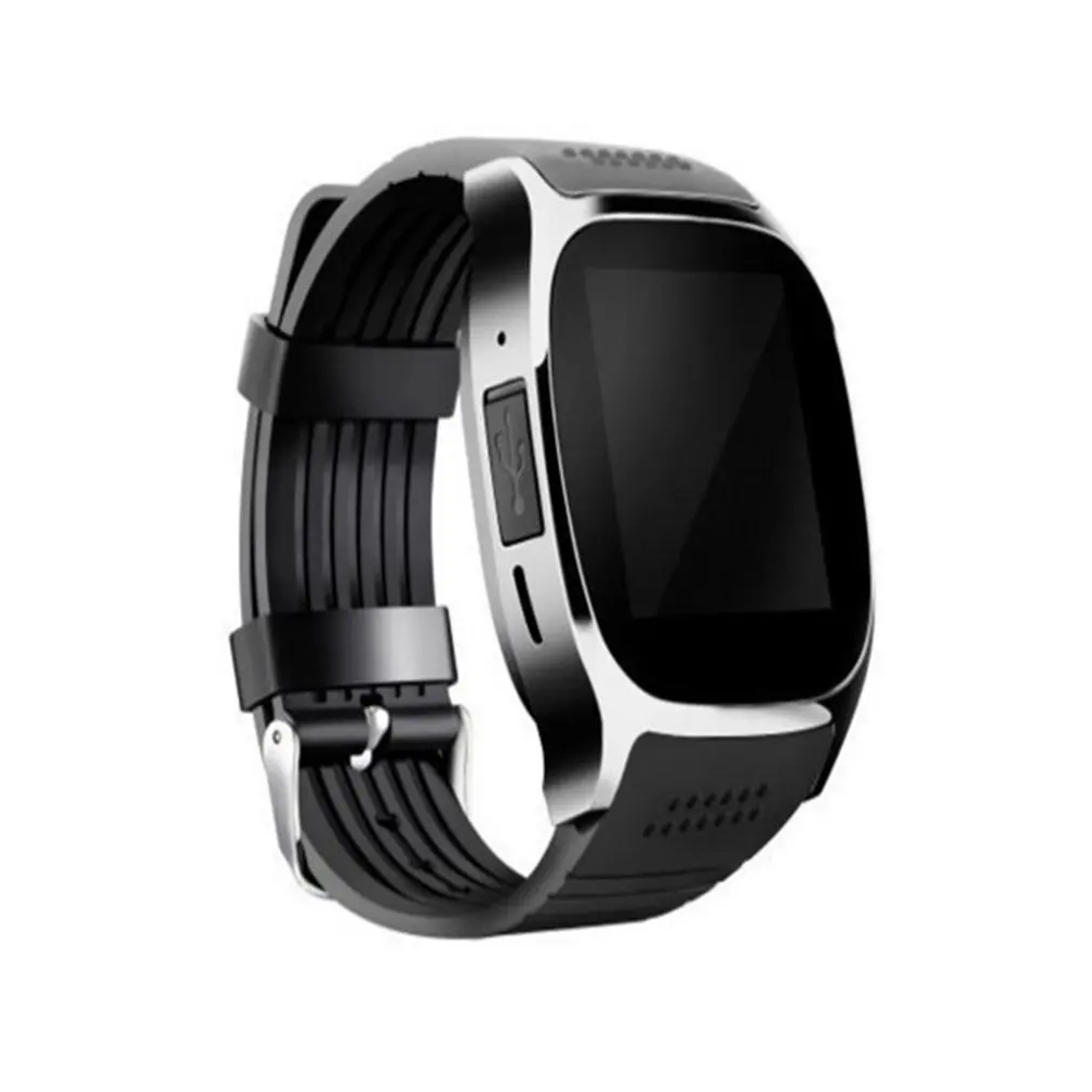 Черный T8 Bluetooth Смарт-часы для телефона спортивные умные часы - Цвет: Черный