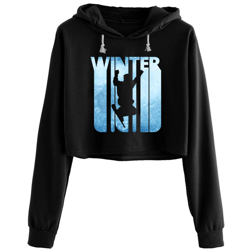 Sudadera corta con capucha para mujer, suéter estilo Grunge Harajuku, Anime Emo, Vintage, vacaciones de invierno, snowboard, Freestyle|Sudaderas con capucha y sudaderas| -
