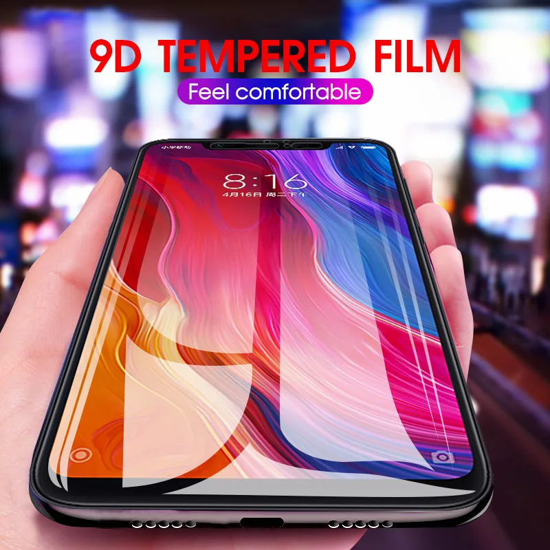 9D Screen Protective Glass For Xiaomi Mi 9 8 lite CC9 A3 Lite Full Cover Tempered Mi5X 6X A1 A2 | Мобильные телефоны и