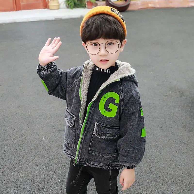 Детская осенне-зимняя новая теплая одежда Детская куртка утепленная куртка с капюшоном для мальчиков теплая куртка для мальчиков - Цвет: Зеленый
