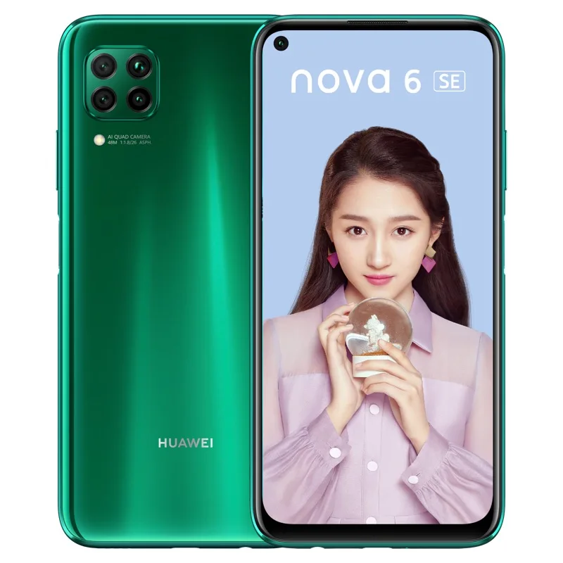 HuaWei Nova 6 SE 4G LTE смартфон Kirin 810 Android 10,0 6," 2310X1080 8GB ram 128B rom 48,0 M+ 8.0MP+ 2.0MP+ 2.0MP+ 16MP