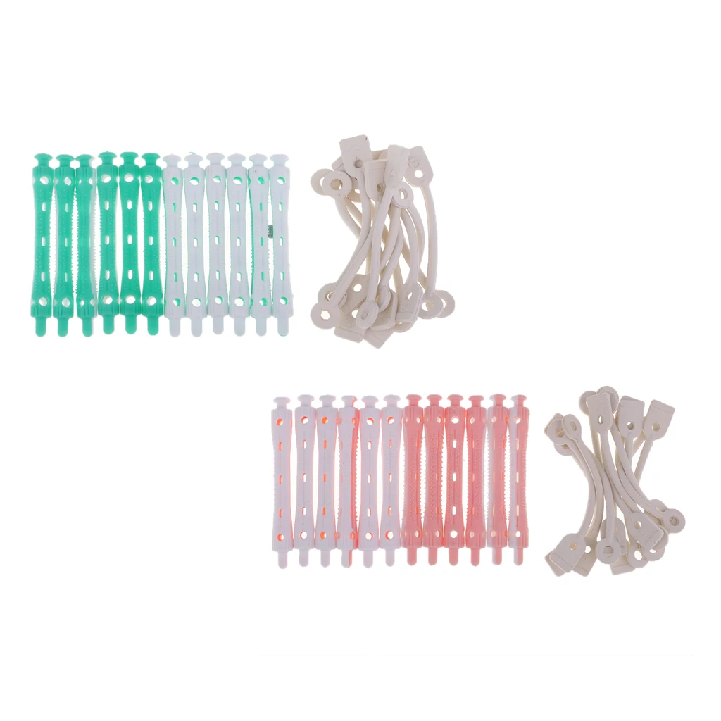 24 Pieces Hairstyling Perm Rod Hair Clip Curler Maker Hairdressing Styling Tools
