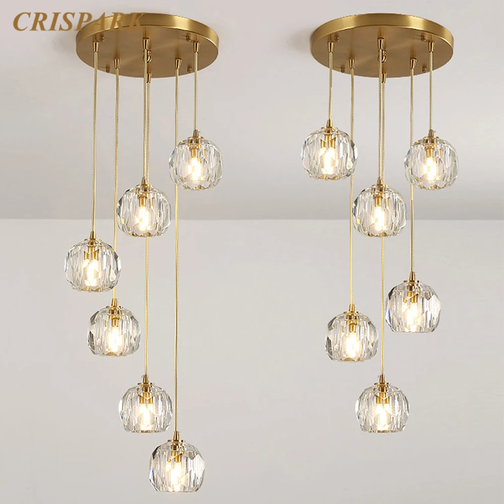 

Contemporary LED Pendant Light Luxury Modern Kitchen Island Chandelier Lighting Art Deco Dining Table Lamp Loft Staircase Lamp