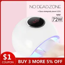 Высокий порошок Сушилка для ногтей 24/48/54/72 Вт Светодиодная УФ-лампа для сушки ногтей лампа для сушки гель-лака для маникюрная лампа для ногтей гель лак для ногтей Сушилка для ногтей Инструменты