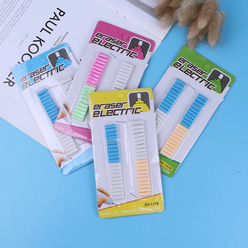40pcs Kawaii Electric Eraser With Refill Electronic Pencil Rubber For Kids Painting Drawing Stationery Office School Supplies 40pcs Kawaii Electric Eraser With Refill Electronic Pencil Rubber For Kids Painting Drawing Stationery Office School Supplies