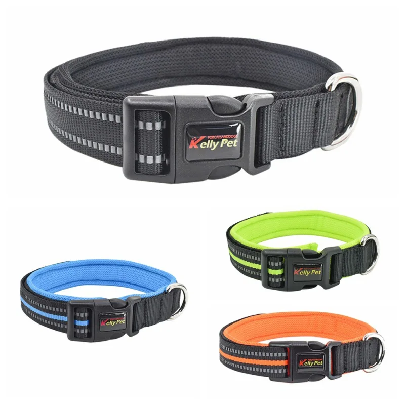 

Reflective Dog Collars Pet Silk Collar Soft Durable Breathable Nylon Pet Collars Adjustable For Small Medium Large Dogs
