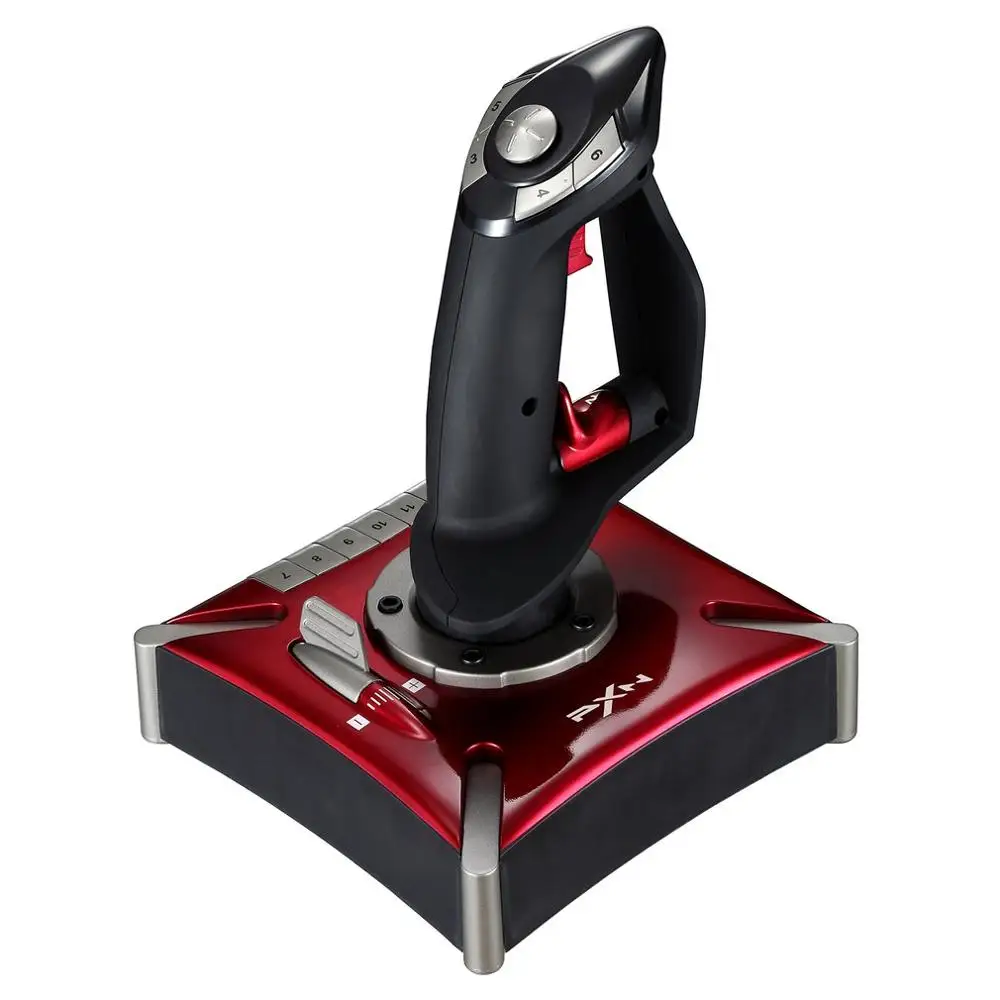 PXN- 2119II проводной игровой Flight Stick джойстик USB геймпад для симуляторов игровой пульт дистанционного управления fr PC - Цвет: Красный