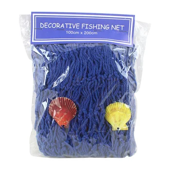 

Hot Mediterranean Marine Style Soft Decoration Decorative Fishing Net Hand-woven Float Shell Decorative D6