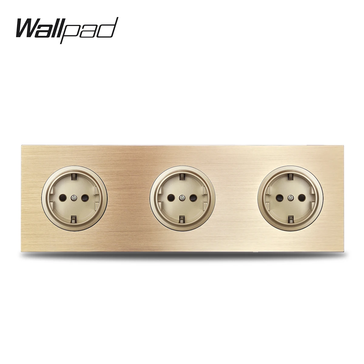 Европейская Тройная электрическая розетка Wallpad L6 немецкая Schuko Золотая матовая