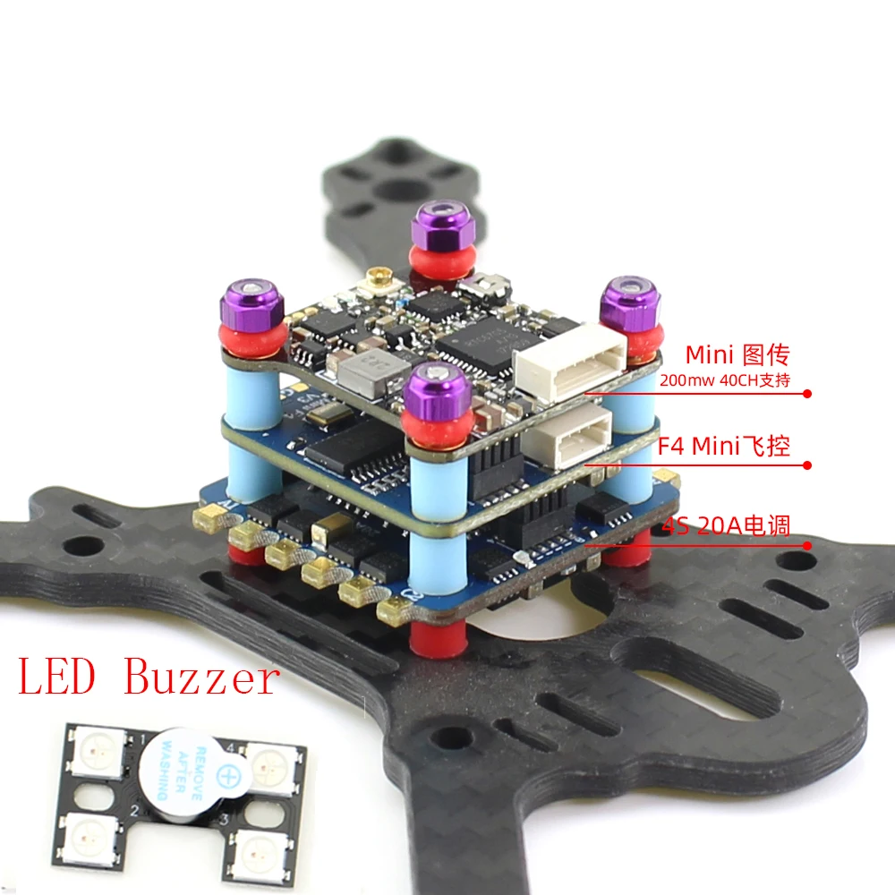 

Flight Stack Dual F4 Flight Controller 20A 2-4S VTX Picture Transmission 200mW Power Mini Flight Control ESC for FPV Racing Dron