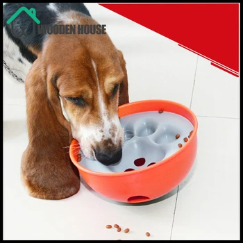 

Anti Choke Pet Feeding Bowls Tumbler Plastic Paw Shape Slow down Eating Food Prevent Obesity Healthy Diet Dog Accessories