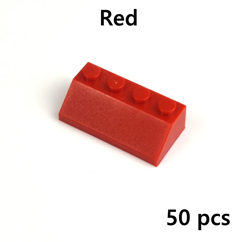 50-100 Pieces Roof Tile Bricks 1X2 With Slope 45 DIY Enlighten Building Block Bricks Toys For Boys Kids Compatible All Brands 17