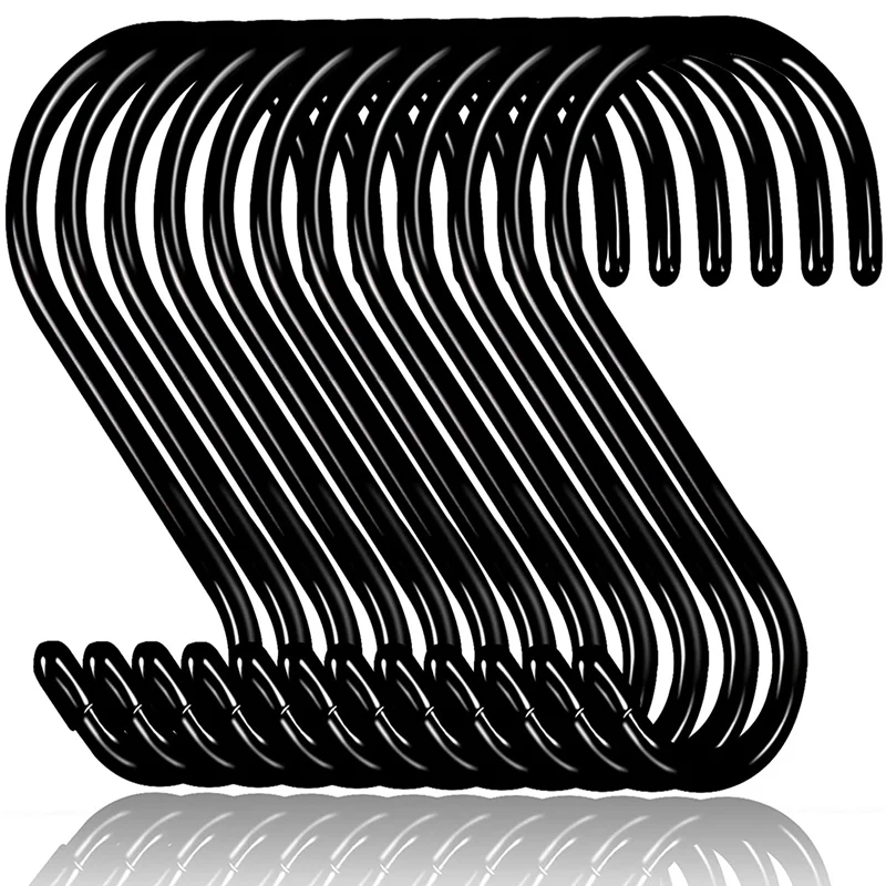 Promotion 12 Pack 6 Inch Large Heavy Duty S Hooks For Hanging Non Slip Rubber Coated Steel Metal | Дом и сад