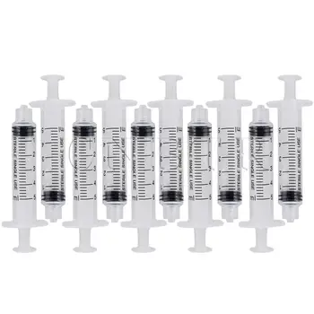 

CNBTR 10Pieces 5ML Screw Type Plastic Hand Push Dispensing Industrial Syringe