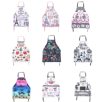 

Fashion Printing Polyester Christmas Apron With Pocket And Extra Long Ties Cute Pattern Apron For Chef Kitchen Accessories