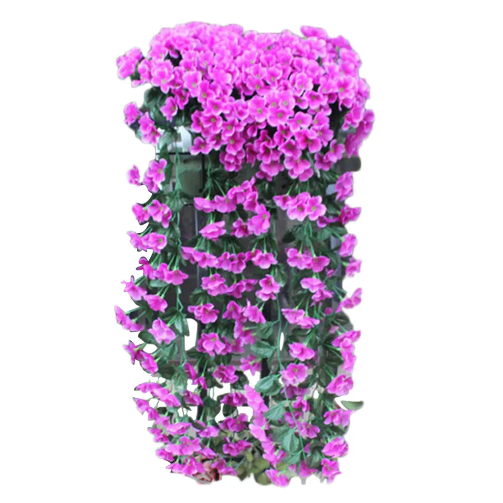 Fake Hanging Flowers Artificial Violet Flower Wall Wisteria Basket Hanging Garland Vine Fake Silk Many colors optional