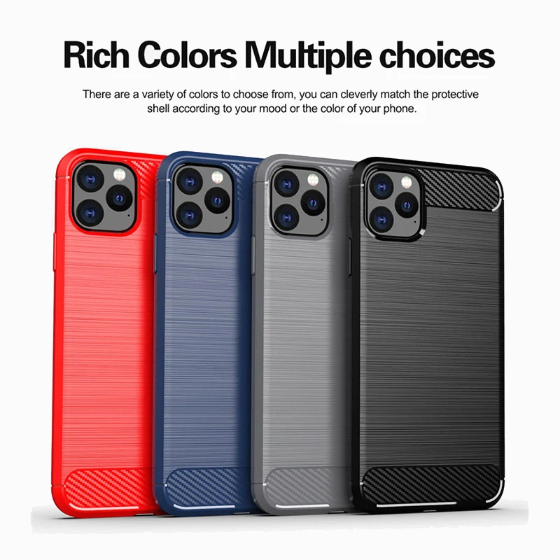 Новый чехол из углеродного волокна для Apple iPhone 11 Pro Max X XR Xs 6 6S 7 8 Plus 5 5S SE мягкие
