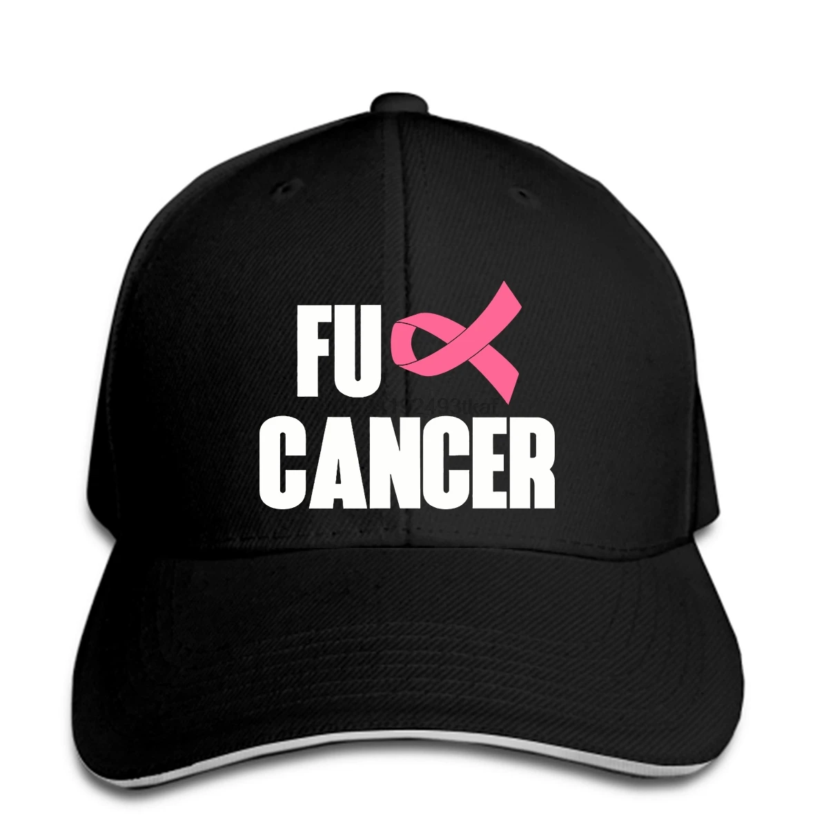 Бейсбольная кепка для женщин FU CANCER 2 с розовой лентой для женщин