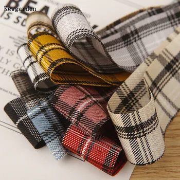 

Kewgarden Plaid Ribbon 1.5" 1" 5/8" 38mm 25mm 16mm Handmade Tape DIY Bow Corsage Hair Accessories Sewing Webbing 10 Yards