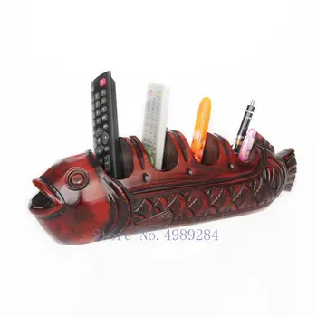 

Creative Wooden Handmade fish Wood carving Desktop storage organization Storage Box Multifunction Modern home decoration
